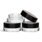 SODO LOCO 7ml glass jar with a low-profile design and black lid for secure cosmetic storage.