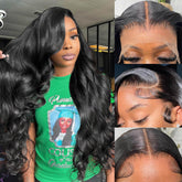soeyrkke wig 13x6 body wave lace-front view highlights natural bounce