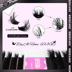 SOFENIDA D-curvature lash clusters add depth and definition.