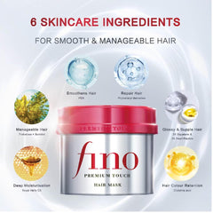 Sofia by Ode Fino Premium Hair Mask application demonstrates smoothing effect for frizz-prone strands.