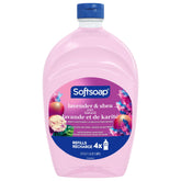 Softsoap bottle pours lavender hand soap for quick moisturizing wash.