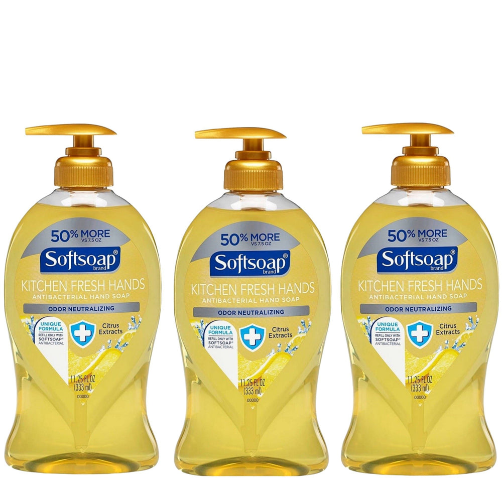Softsoap Kitchen Fresh Hands bottle pour with citrus extracts for refreshing kitchen hand cleansing