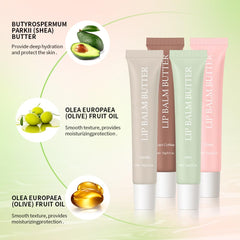 Sokgo Lip Glossy Butter Lip Balm color swatches reveal four wear-ready shades
