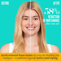 Sol de Janeiro Brazilian Joia Conditioner frizz control bottle helps tame frizz without weighing hair.
