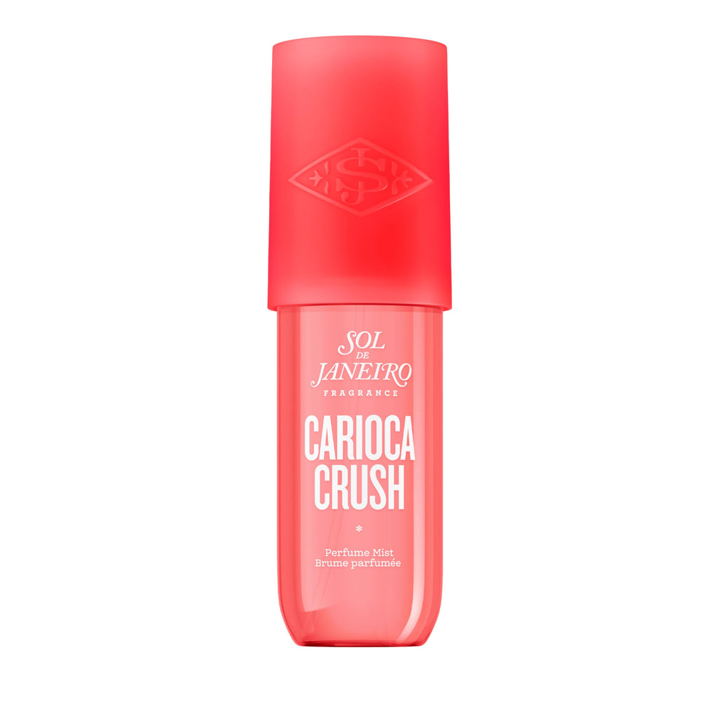 Sol de Janeiro Carioca Crush Mist bottle on a warm surface for quick on-the-go refreshment