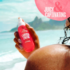 Sol de Janeiro Carioca Crush Mist hair-and-body application shot with sunlit lifestyle vibe