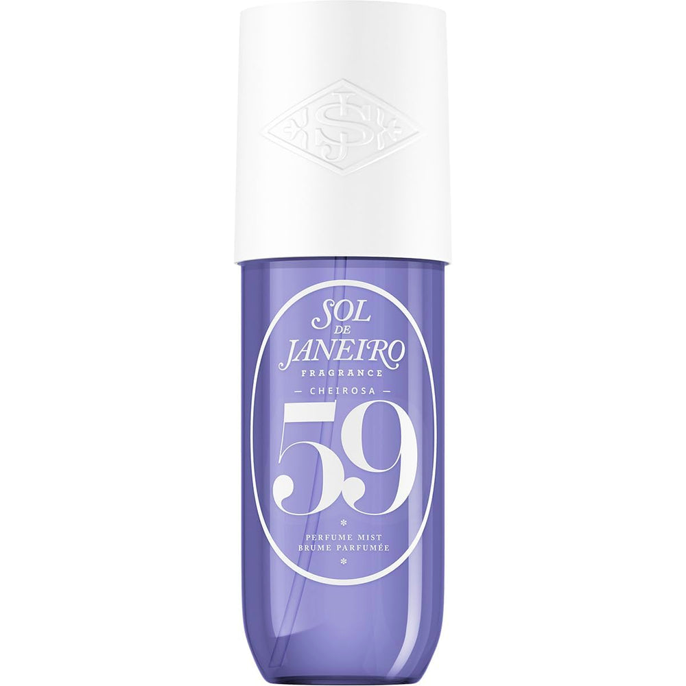Sol de Janeiro Cheirosa 59 bottle on display with vanilla violet sandalwood for warm mood
