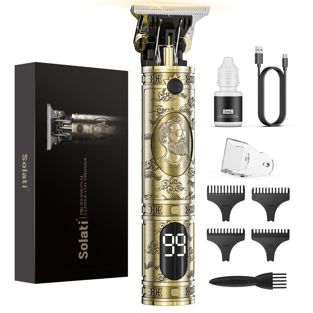 Solati cordless hair clippers with LCD display show battery levels for easy grooming