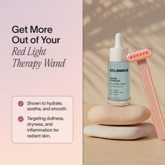 Solawave Renew Serum application glide demonstrates smooth application for wand-ready skin