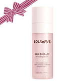 Solawave Wand Skin Therapy Activating Serum bottle closeup highlights hydration and radiant skin.
