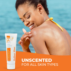 Solbar oil-free moisturizing cream texture dries clear for a natural look.