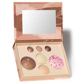 SOLLASY baked makeup palette front shows a complete travel-friendly compact for daily glow