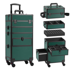 Somduy rolling makeup case drawer design showing organized storage for quick cosmetics access.