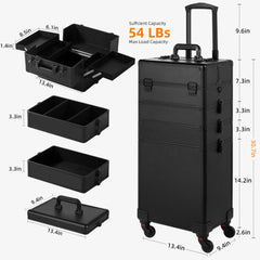 Somduy Rolling Makeup Case open-top compartment showcases modular organization and quick access