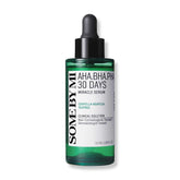 SOME BY MI AHA BHA PHA 30 Days serum bottle closeup for clearer pores.