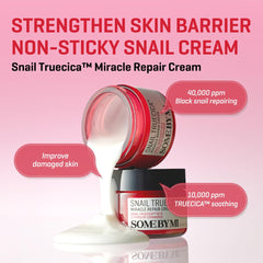 SOME BY MI Snail Truecica texture closeup highlights rich moisture and creamy feel.