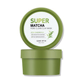 SOME BY MI Super Matcha Clay Mask packaging close-up highlighting pore care