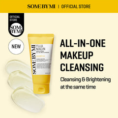 SOME BY MI Yuja Niacin All in One Cleanser bottle showcases compact packaging for daily use.