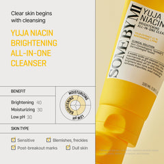 SOME BY MI Yuja Niacin All in One Cleanser dense foam texture indicating rich lather.