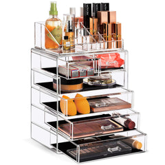 Sorbus acrylic makeup organizer seven-drawer vanity with clear view for quick access.