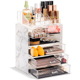 Sorbus acrylic makeup organizer set top compartment—quick access for daily tools.