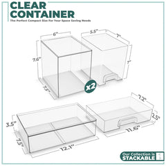 Sorbus acrylic storage 3-pack wide drawers open for makeup and skincare.