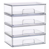 Sorbus acrylic storage 4-pack front view shows clear organizers for a tidy vanity