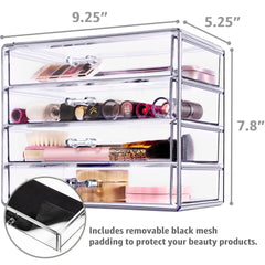 Sorbus wide-drawer makeup storage keeps bulky items neatly arranged on your vanity.