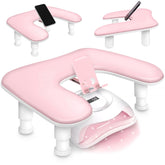 Sorreni u-shaped arm rest nails tech pink provides ergonomic support during manicures