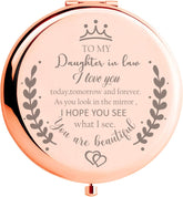 Soulpetals daughter-in-law compact mirror engraved for heartfelt gifting, pocket-sized confidence boost.
