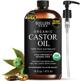 SoulSpa Pure castor oil bottle amber glass for daily hair and skin nourishment.