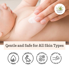 Southern Natural Goat Milk Lotion hand application demonstrates fast-absorbing moisture without greasiness