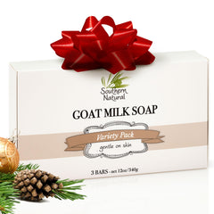 Southern Natural Goat Milk Soap Lavender Bar closeup highlights calming lavender for restful skin care