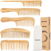 SouxMux wide-tooth bamboo comb detangles knots gently for thick hair.