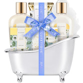 Spa Luxetique 8pcs Jasmine bath set box—elegant gift packaging for pampering moments