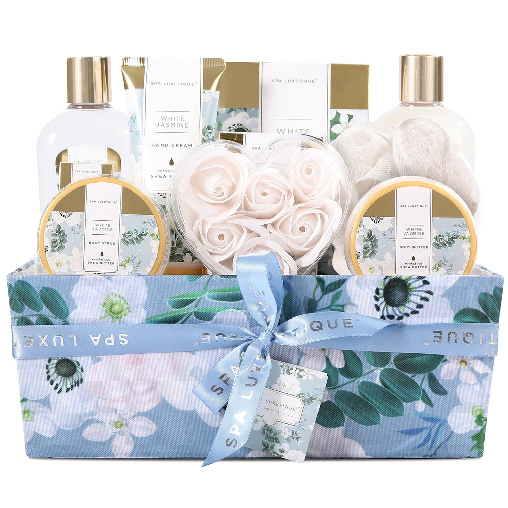 Spa Luxetique gift basket box showcases gifting-ready spa moments.