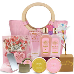 Spa Luxetique gift basket Mothers Day tote showing gift-ready packaging for mom