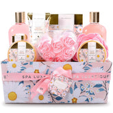 Spa Luxetique gift basket with shower gel for at-home cleansing and pampering ritual