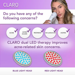 Spa Sciences CLARO red LED closeup - supports a healthier-looking complexion.