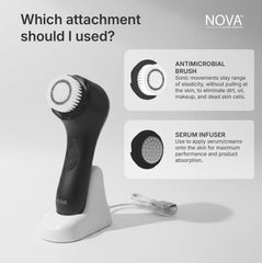 Spa Sciences NOVA in-shower use illustrates waterproof design for bath routines.