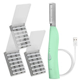 Spa Sciences SIMA dermaplane tool ready for at-home exfoliation and peach fuzz removal