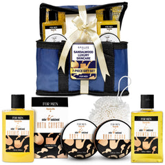 SpaLife luxury men's grooming set inside reusable case keeps grooming essentials organized.