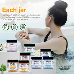 Spazazz RX Therapy stress-sample-crystal creates a soothing aroma for calm evenings.