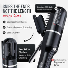 Split-Ender Mini2 in-use trimming dry hair for precise ends