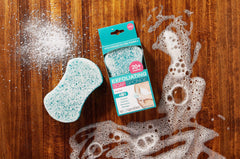 Spongeables creamy lather close-up highlights rich cleansing and moisturizing feel.