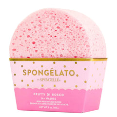 Spongellé Spongelato Frutti di Bosco loofah exfoliates skin with berry-scented freshness.