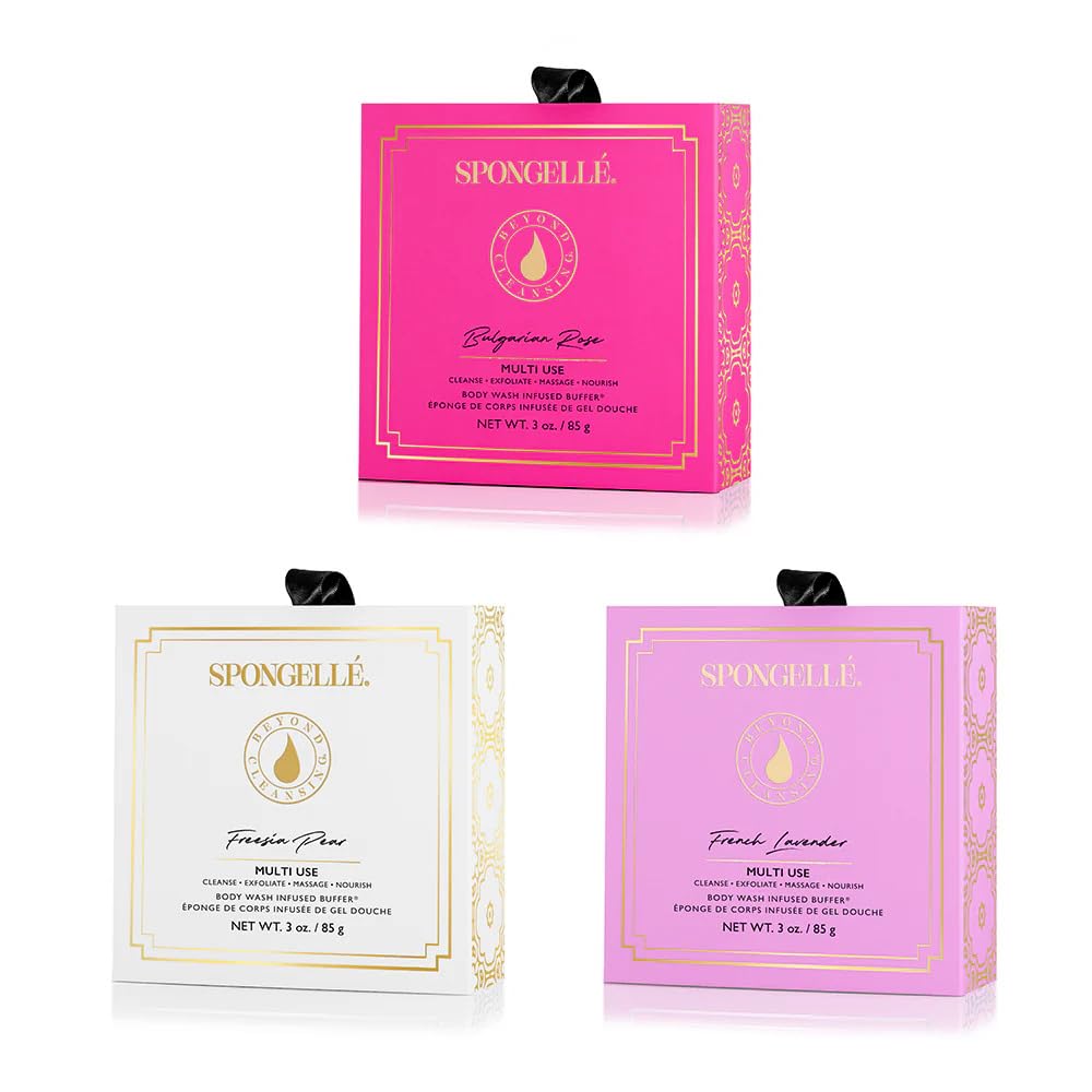 The SPONGELLÉ Wild Flower Buffer Box bundle ready for gifting and travel.