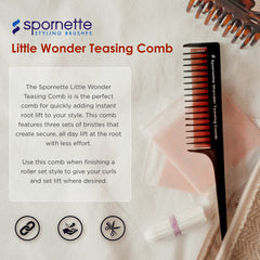 Spornette Little Wonder comb for backcombing and setting curls with precision.