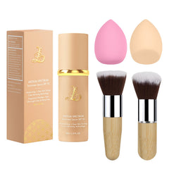 SPRINGSKY Match Foundation bottle close-up shows color-change shade and SPF 50 protection.