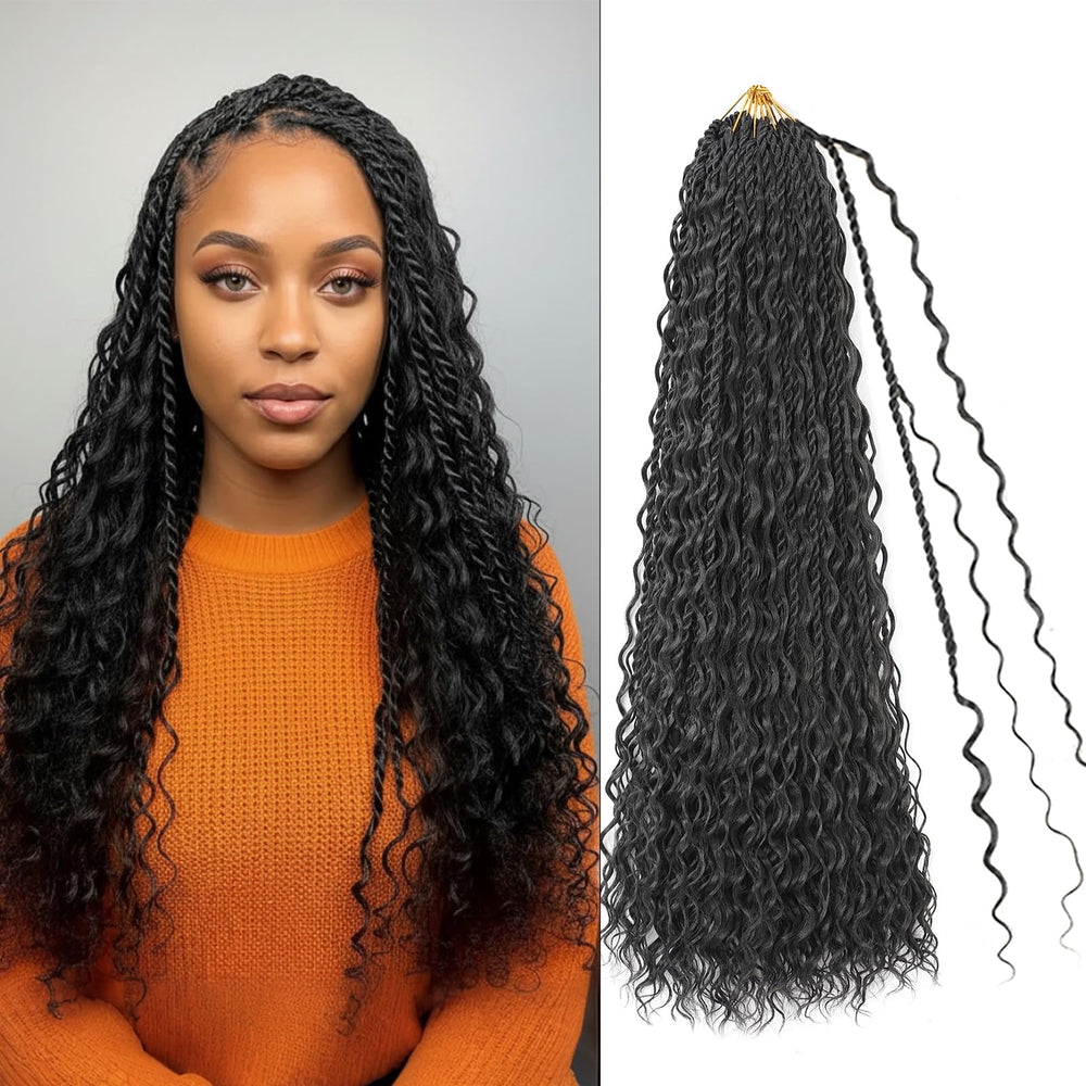Srcdtvlk boho island twist crochet hair 24in full-pack set for natural look.